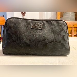 Coach make-up bag leather trim